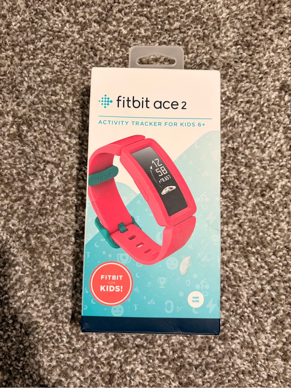 fitbit Ace 2 Kids Activity Tracker - Coral Pink with Teal Accent